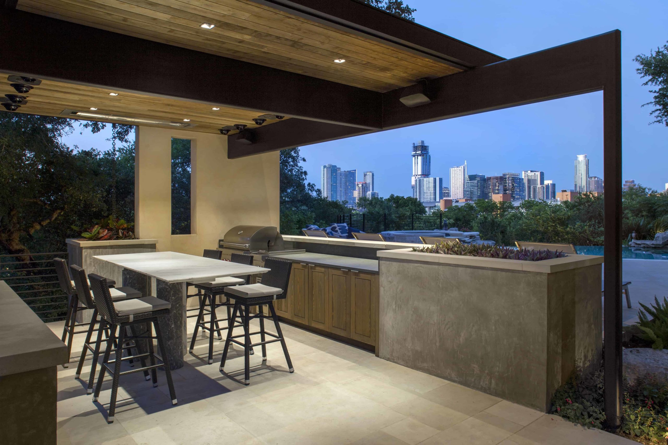 Cabana with Austin, TX cityview by Jay Corder Architect