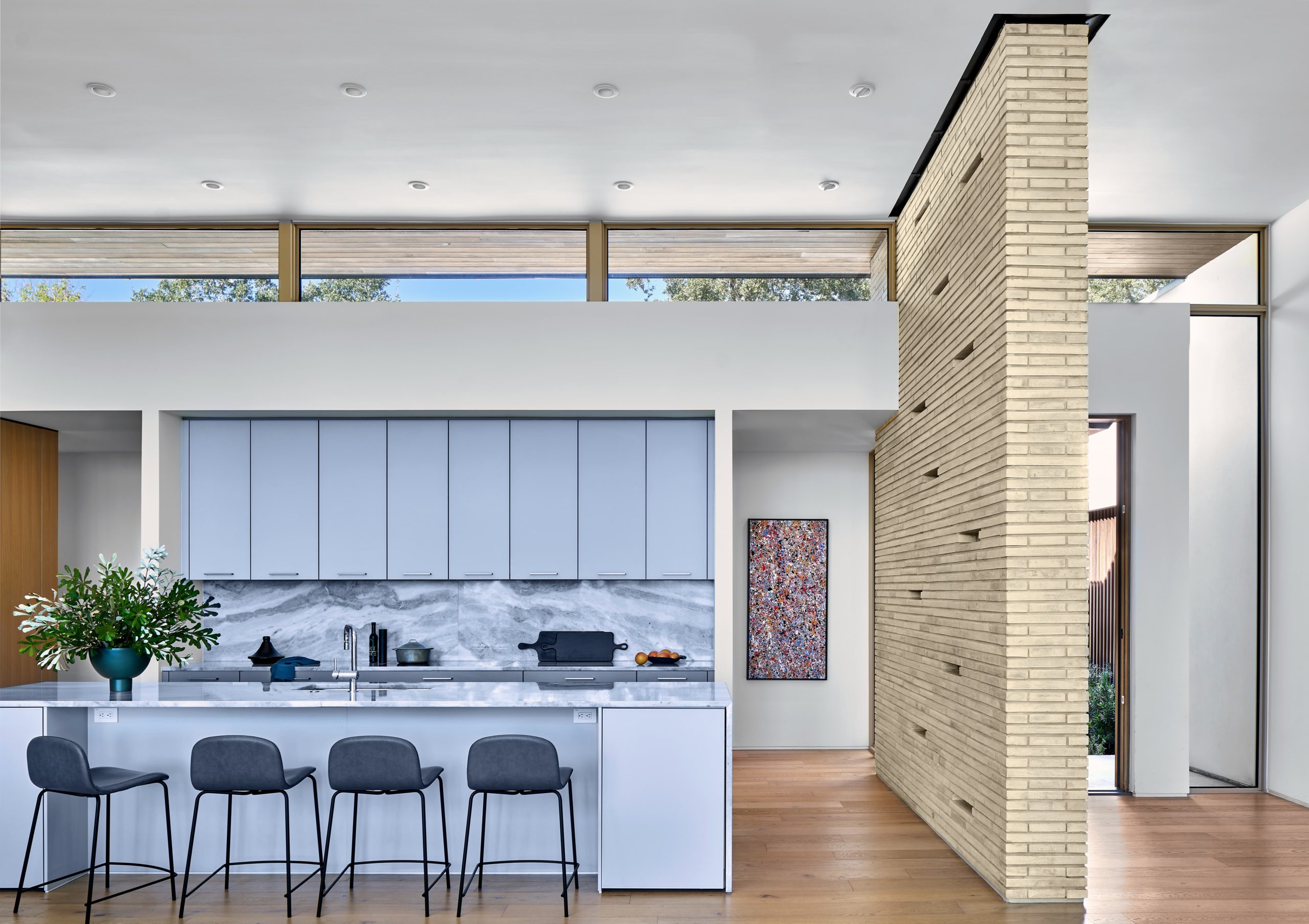View of Kitchen Crestway Residence by Jay Corder Architect