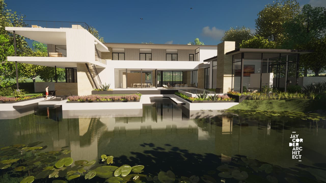 Architectural rendering of home located in Austin, TX by Jay Corder Architect