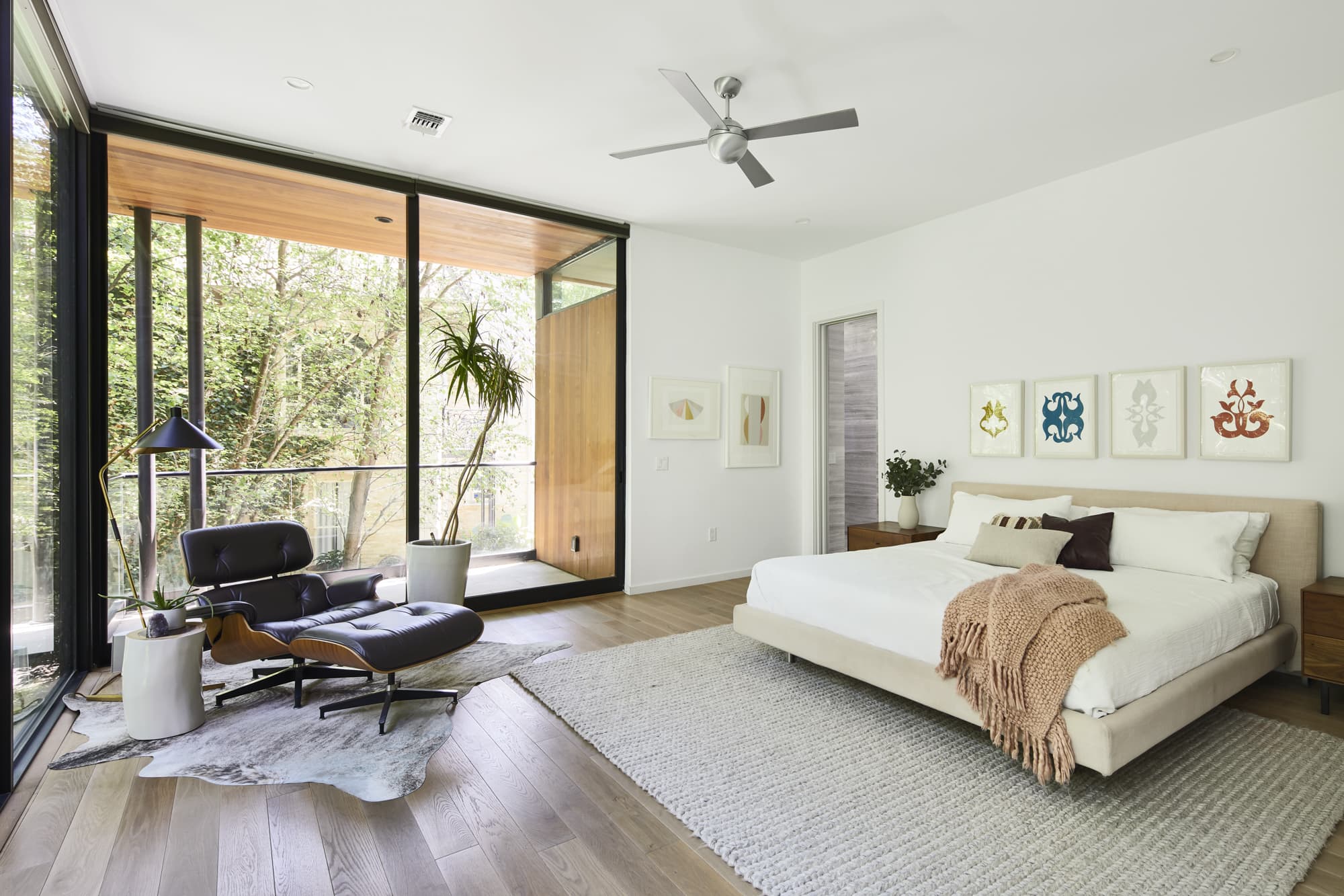 Master Bedroom with view Modern Home by Austin Architect Jay Corder