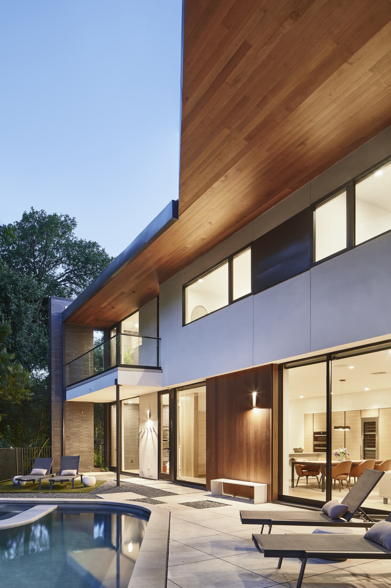 View of Pool in Modern Home designed by Austin Architect Jay Corder