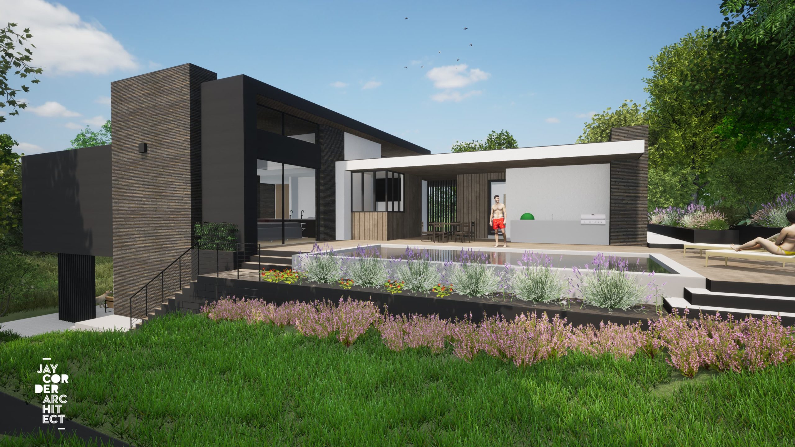 Rendering of home on Rock Creek by Jay Corder Architect