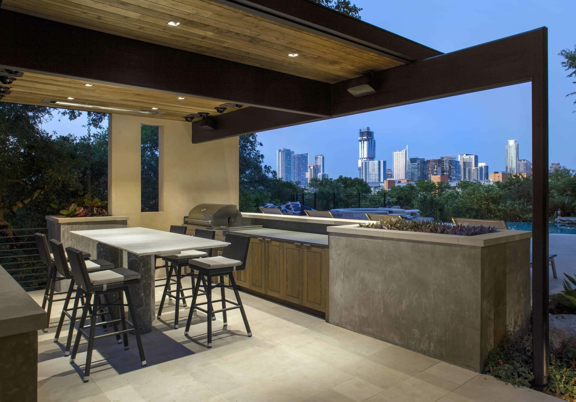 Cabana with Austin, TX cityview by Jay Corder Architect