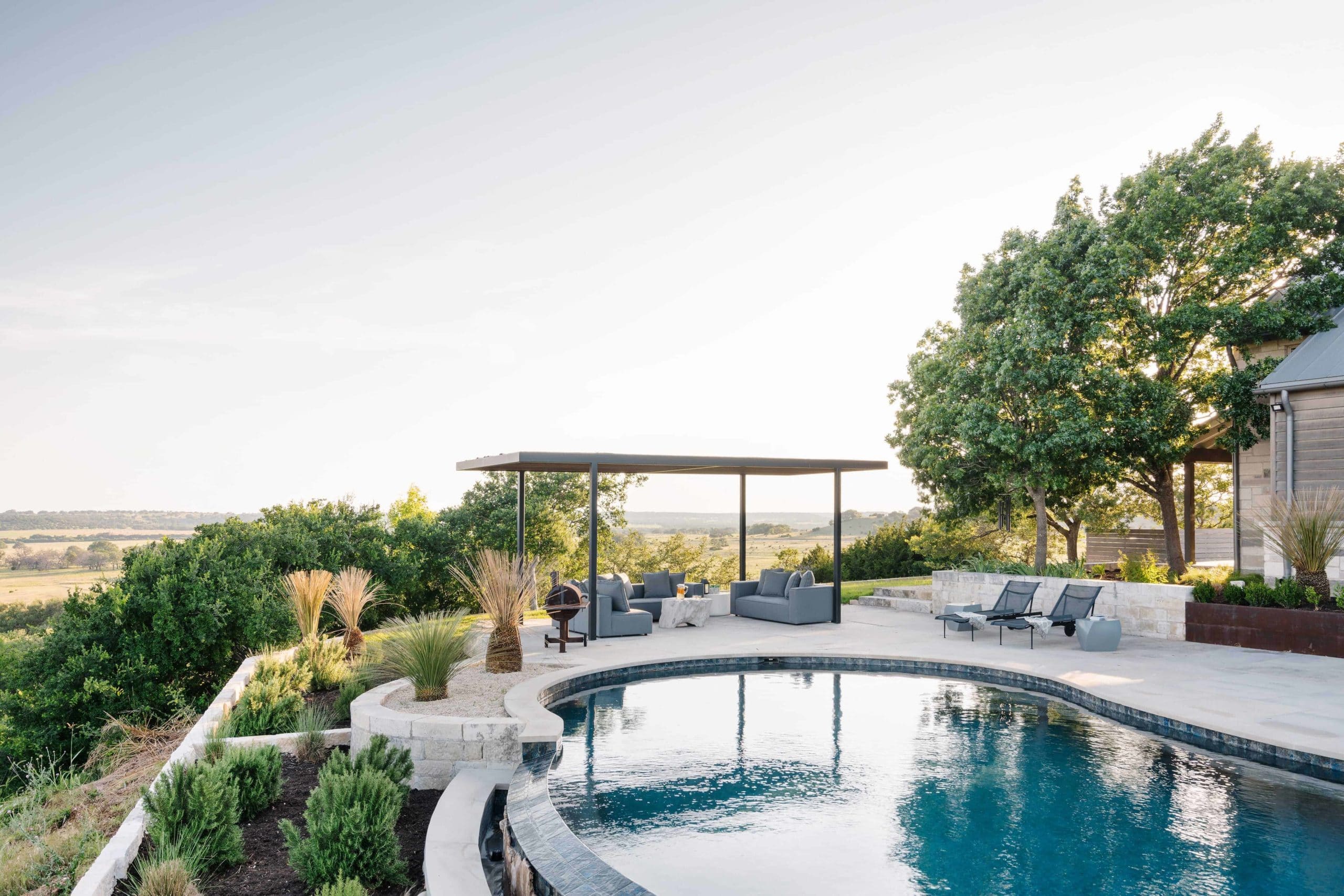 Beautiful pool with hill country view